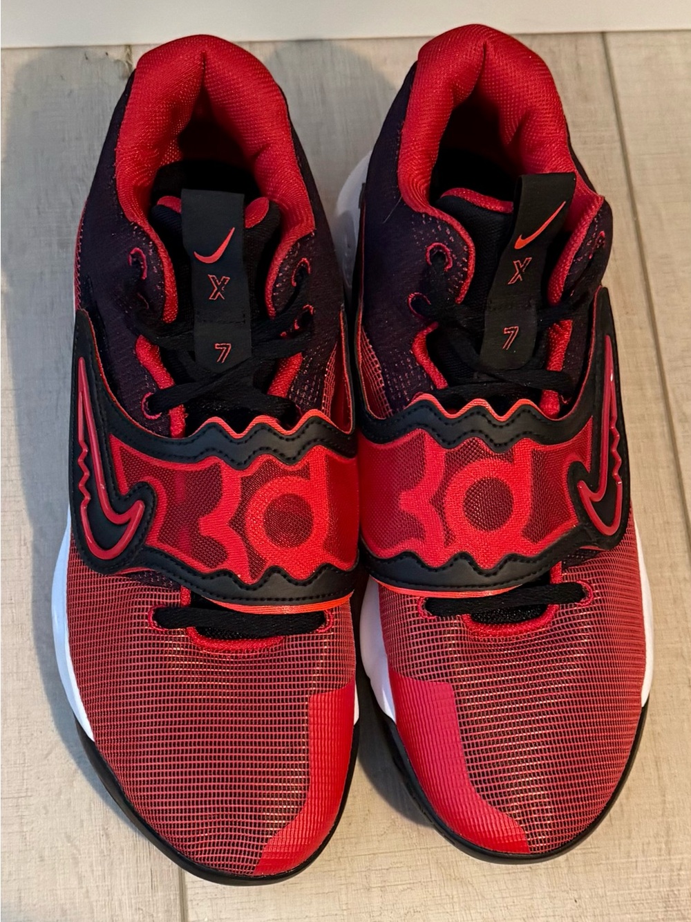 Nike Zoom Renew Red and Black KD 7 Strap Basketball Sneakers